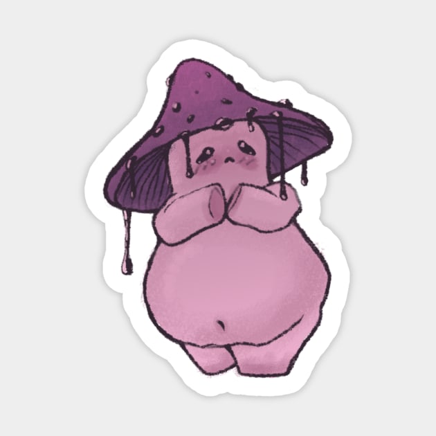 Mushroom Character Shy Pink Ink Cap Mushroom Sticker by sheehanstudios